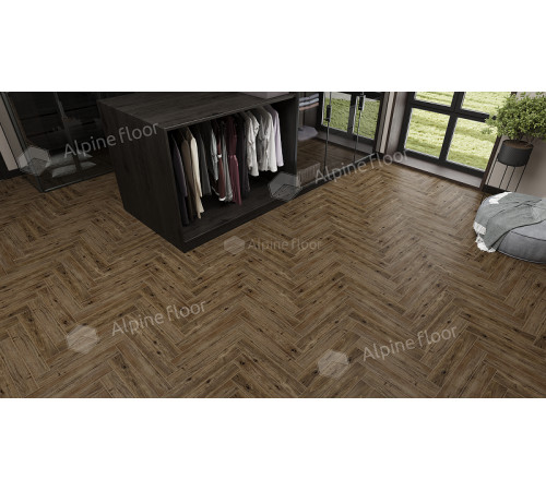 Ламинат Alpine Floor Herringbone 12 Pro LF106-10 Дуб Бордо 606х101х12 мм