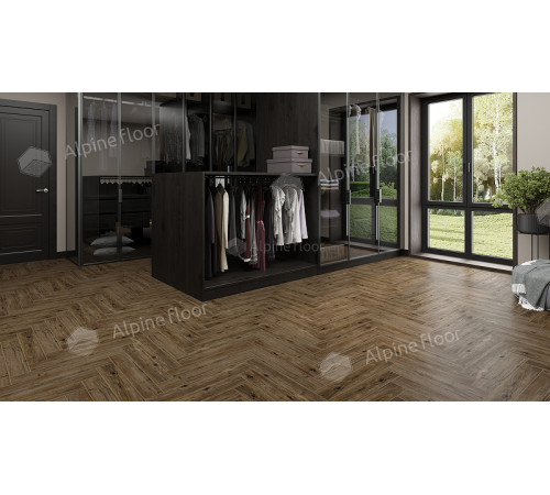 Ламинат Alpine Floor Herringbone 12 Pro LF106-10 Дуб Бордо 606х101х12 мм