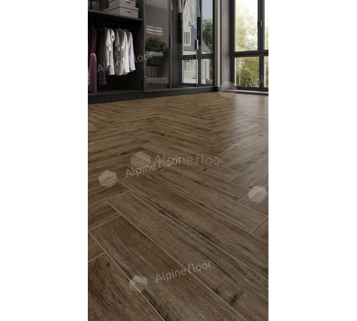 Ламинат Alpine Floor Herringbone 12 Pro LF106-10 Дуб Бордо 606х101х12 мм