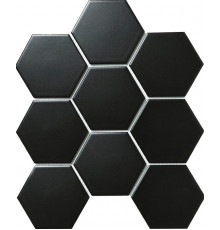 Керамическая мозаика StarMosaic Hexagon big Black Matt FQ83000/SBH4810 25,6x29,5 см