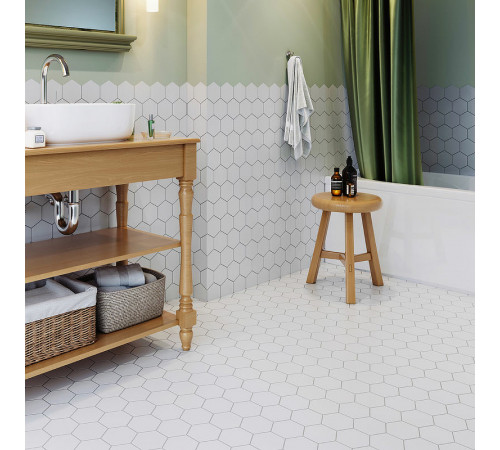 Керамическая мозаика StarMosaic Hexagon big White Matt FQ31000/SBH1005 25,6x29,5 см