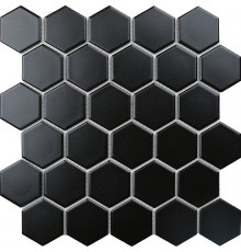 Керамическая мозаика StarMosaic Hexagon small Black Matt MT83000/IDL4810 26,5x27,8 см