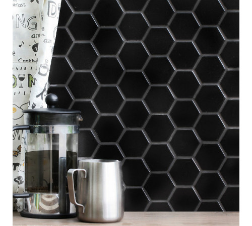 Керамическая мозаика StarMosaic Hexagon small Black Matt MT83000/IDL4810 26,5x27,8 см