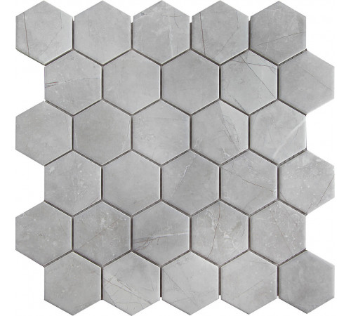 Керамическая мозаика StarMosaic Hexagon small Marble Grey Matt PMMT82457 26,5x27,8 см