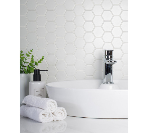 Керамическая мозаика StarMosaic Hexagon small White Matt MT31000/LJ5108/IDL1005 26,5x27,8 см