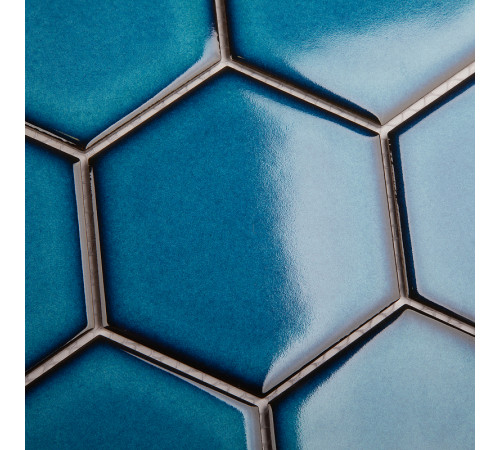 Керамическая мозаика StarMosaic Hexagon big Deep Blue Glossy JJFQ80048 25,6x29,5 см