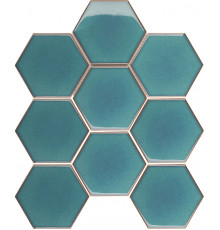 Керамическая мозаика StarMosaic Hexagon big Green Glossy JJFQ80071 25,6x29,5 см