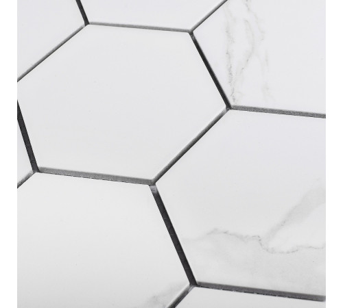 Керамическая мозаика StarMosaic Hexagon big Carrara Matt PMFQ82223 25,6x29,5 см