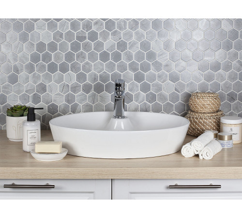 Керамическая мозаика StarMosaic Hexagon small Marble Grey Matt PMMT82457 26,5x27,8 см