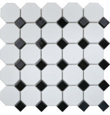 Керамическая мозаика StarMosaic Octagon small White/Black Matt NXWN51488/IDLA2575 29,5x29,5 см