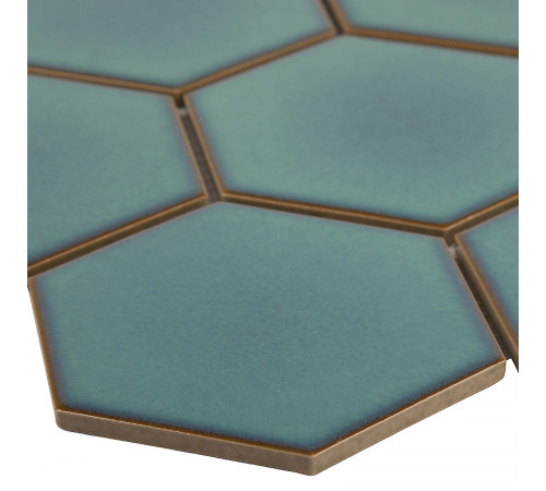 Керамическая мозаика StarMosaic Hexagon big Green Glossy JJFQ80071 25,6x29,5 см