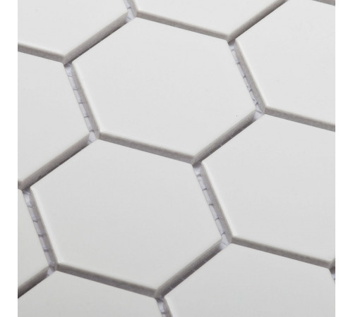 Керамическая мозаика StarMosaic Hexagon small White Matt MT31000/LJ5108/IDL1005 26,5x27,8 см