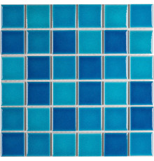 Керамическая мозаика StarMosaic Homework Crackle Blue Mixed Glossy LWWB84555 30,6x30,6 см