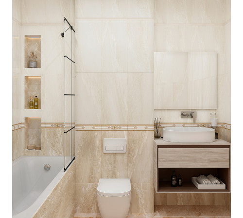 Керамический бордюр Eurotile (Rus) Istambul Beige Eclipse 355 7х30 см