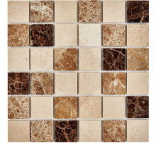 Каменная мозаика Pixmosaic Emperador Dark, light, Crema Nova PIX270 30,5x30,5 см