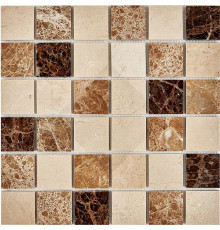 Каменная мозаика Pixmosaic Emperador Dark, light, Crema Nova PIX270 30,5x30,5 см