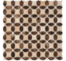 Каменная мозаика Pixmosaic Cream marfil, Dark Imperador PIX283 33,6x33,6 см