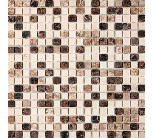 Каменная мозаика Pixmosaic Emperador Dark, light, Crema Nova PIX271 30,5x30,5 см