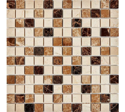 Каменная мозаика Pixmosaic Emperador Dark, light, Crema Nova PIX269 30,5x30,5 см