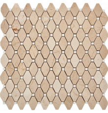 Каменная мозаика Pixmosaic Cream marfil, Thassos White PIX285 28,6x29,5 см