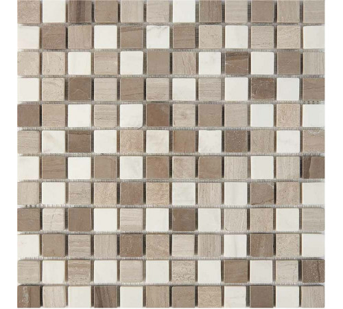 Каменная мозаика Pixmosaic White Wooden, Dolomiti Bianco, Athens Grey PIX279 30,5x30,5 см