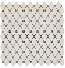 Каменная мозаика Pixmosaic Bianco Dolomite, Cinderella Grey PIX284 28,6x29,5 см