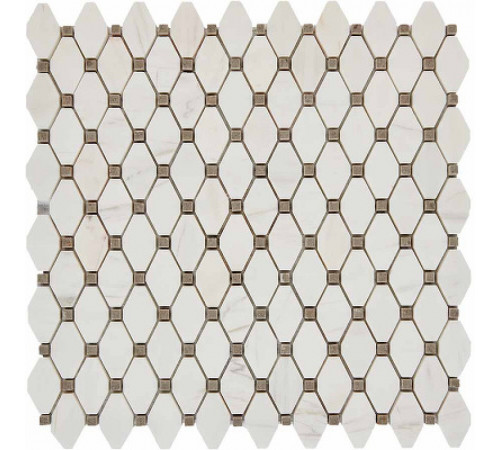 Каменная мозаика Pixmosaic Bianco Dolomite, Cinderella Grey PIX284 28,6x29,5 см