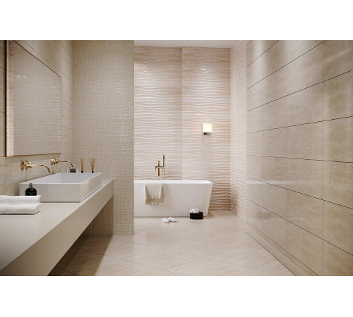 Керамическая плитка Eurotile Lia Beige (рельеф) 136 LIB2BG настенная 29,5х89,5 см