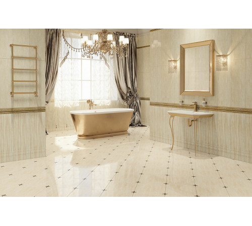 Керамический бордюр Eurotile Lia Beige Emil Grais (золото) 61 9х29,5 см