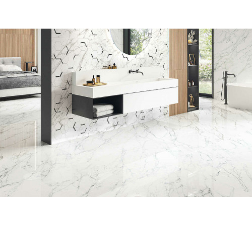 Керамогранит Porcelanite Dos Loira 6642 White Pulido Rect 63х146 см