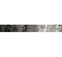 Керамический бордюр Cedam Lustri List Flower Nero Lucido LFN.010 6х50 см