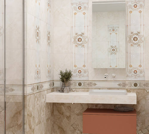 Керамический бордюр Eurotile (Rus) Madlen N2 центр 12х27 см