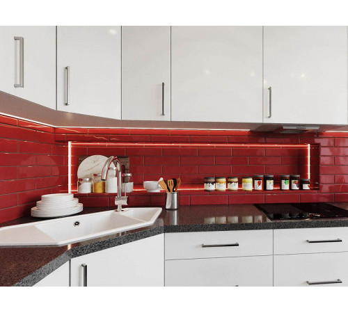 Керамическая плитка TAU Ceramica Maiolica Gloss Red 02985-0007 настенная 7,5х30 см