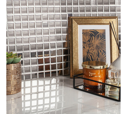 Керамическая мозаика StarMosaic Metal Silver Glossy CIO917JY 30.25x30.25 см