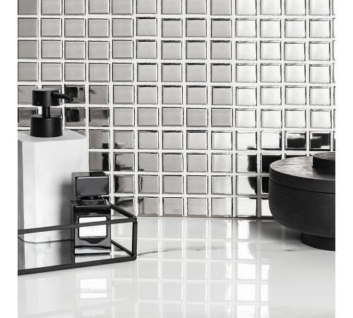 Керамическая мозаика StarMosaic Metal Silver Glossy CIO917JY 30.25x30.25 см