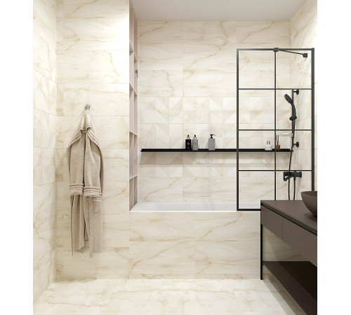 Керамическая плитка Eurotile (Rus) Milena Cream Decor настенная 30х60 см