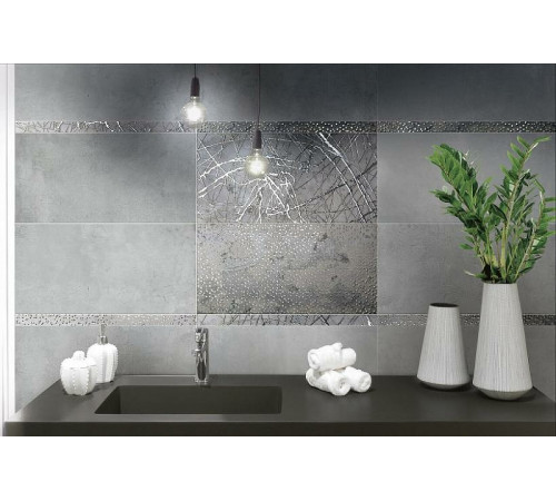 Керамический бордюр Ceramiche Brennero Mineral List. Stars Silver 3,8х60 см