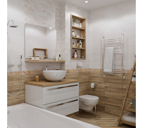 Керамическая плитка GlobalTile Mist GT Бежевый 1045-0241 настенная 25х45 см