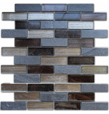 Мозаика Caramelle mosaic Naturelle 8 мм Alcantara Nero 26x29,8 см