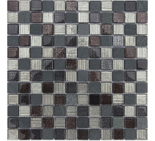 Мозаика Caramelle mosaic Naturelle 8 мм Alcantara Nero 29,8x29,8 см