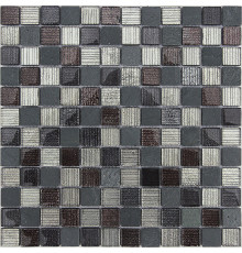 Мозаика Caramelle mosaic Naturelle 8 мм Alcantara Nero 29,8x29,8 см