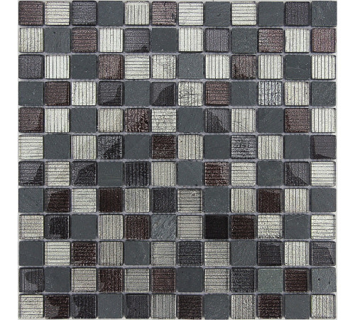 Мозаика Caramelle mosaic Naturelle 8 мм Alcantara Nero 29,8x29,8 см