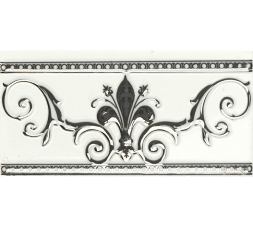 Керамический бордюр Ape Noblesse Cenefa Noblesse Blanco Silver S001224 10x20 см