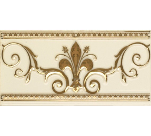 Керамический бордюр Ape Noblesse Cenefa Noblesse Marfil Gold  S001225 10x20 см