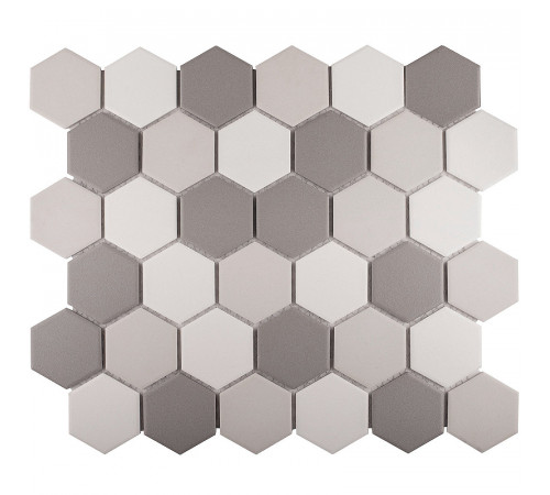 Керамическая мозаика StarMosaic Non-Slip Hexagon Small Grey Mix Antislip. JMT55221 28,2x32,5 см