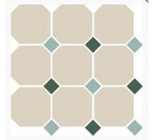 Керамогранит Top Cer Octagon New 4416 OCT13+18-A White OCTAGON 16/Turquoise 13 + Green 18 Dots 30х30 см
