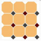 Керамогранит Top Cer Octagon New 4421 OCT20+14-B Ochre Yellow OCTAGON 21/Brick Red 20 + Black 14 Dots 30х30 см