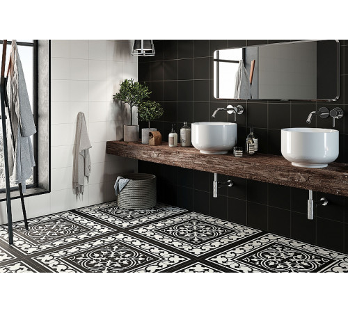 Керамическая плитка Ceramica Ribesalbes Pasion Negro PT02467 напольная 20х20 см