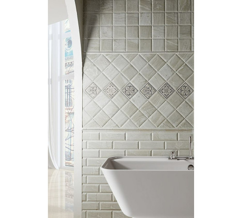 Керамический бордюр Monopole Ceramica Petra Silver Moldura 5х15 см