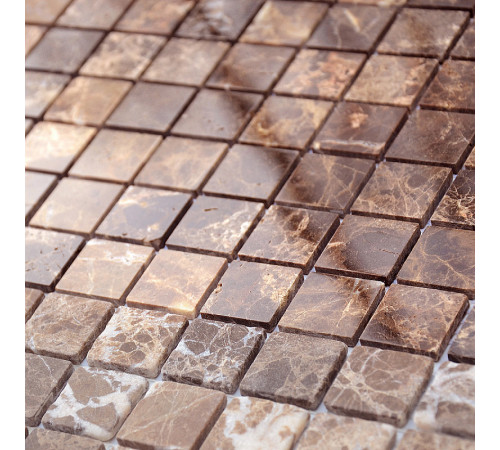 Мозаика Caramelle mosaic Pietrine 4 мм Emperador Dark POL 29,8x29,8 см